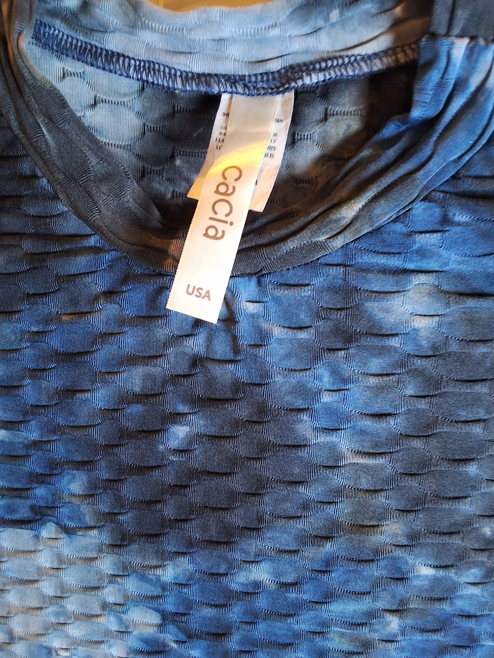 CaCia Blue Textured Women's Shapewear Top